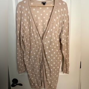 Torrid Beige Polka Dot Cardigan